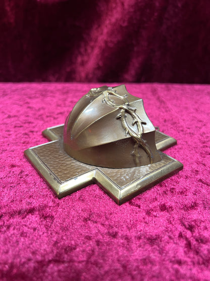 Vintage Religio - Metal Holy Water Font - Crown Of Thorns - West Germany