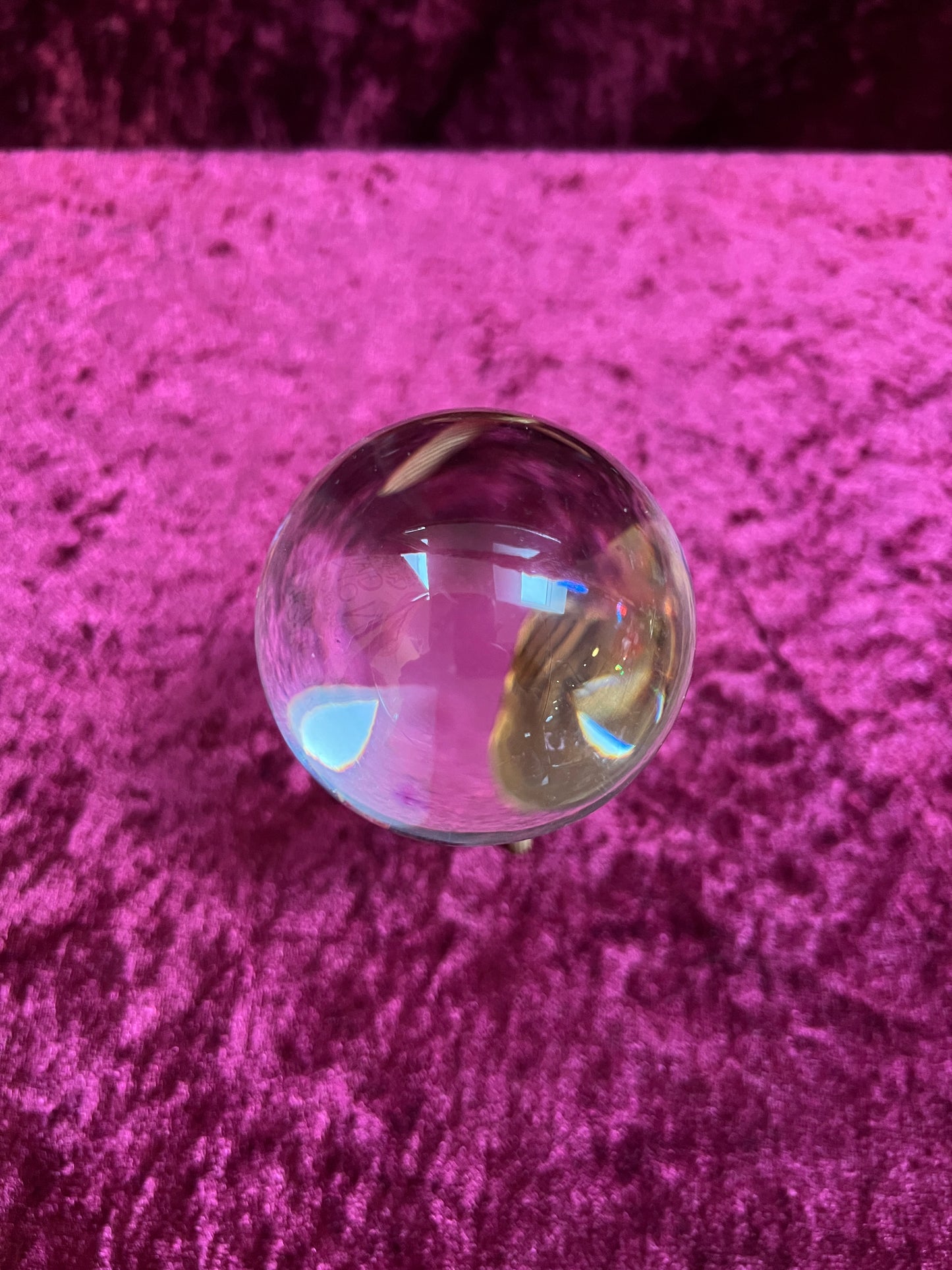 Vintage Curiosities - Crystal Ball with Braided Brass Stand - Small