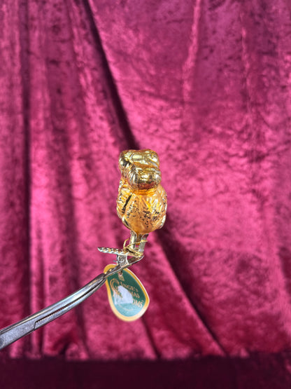Vintage Christmas - Handblown Clip On Glass Ornament - Yellow Bee - Inge Glas - Germany