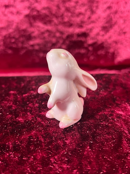 Vintage Figurine - Porcelain Miniature - Pink Bunny - Made In Germany