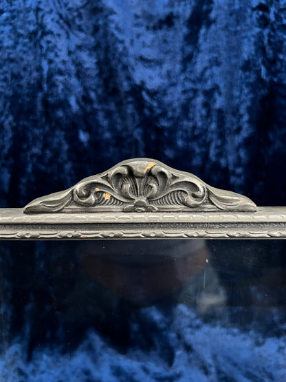Antique Art Deco Tabletop Picture Frame – Silver Tone Ornate Tilt Design