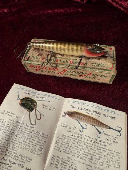 Vintage Creek Chub Bait Co. Wood Fishing Lure - Pikie Minnow 700 Series with Original Box
