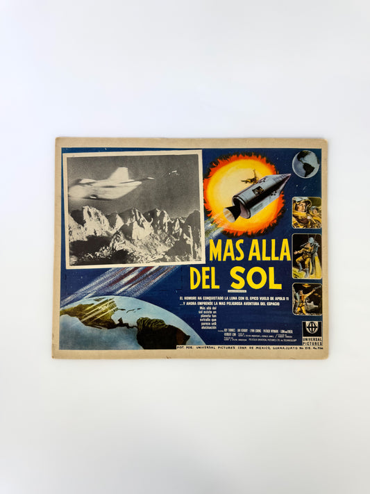 Vintage 1960s Lobby Movie Card - MAS ALLA DEL SOL - Mexican Sci fi Movie by Universal Studios
