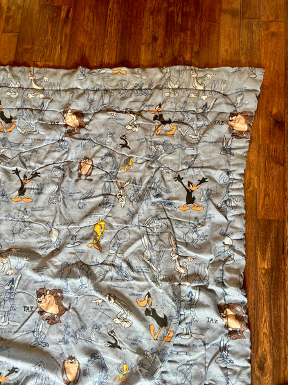 Vintage Linens - Twin Size Comforter - Warner Bros Looney Tunes Characters - 1996 - 82" X 68"