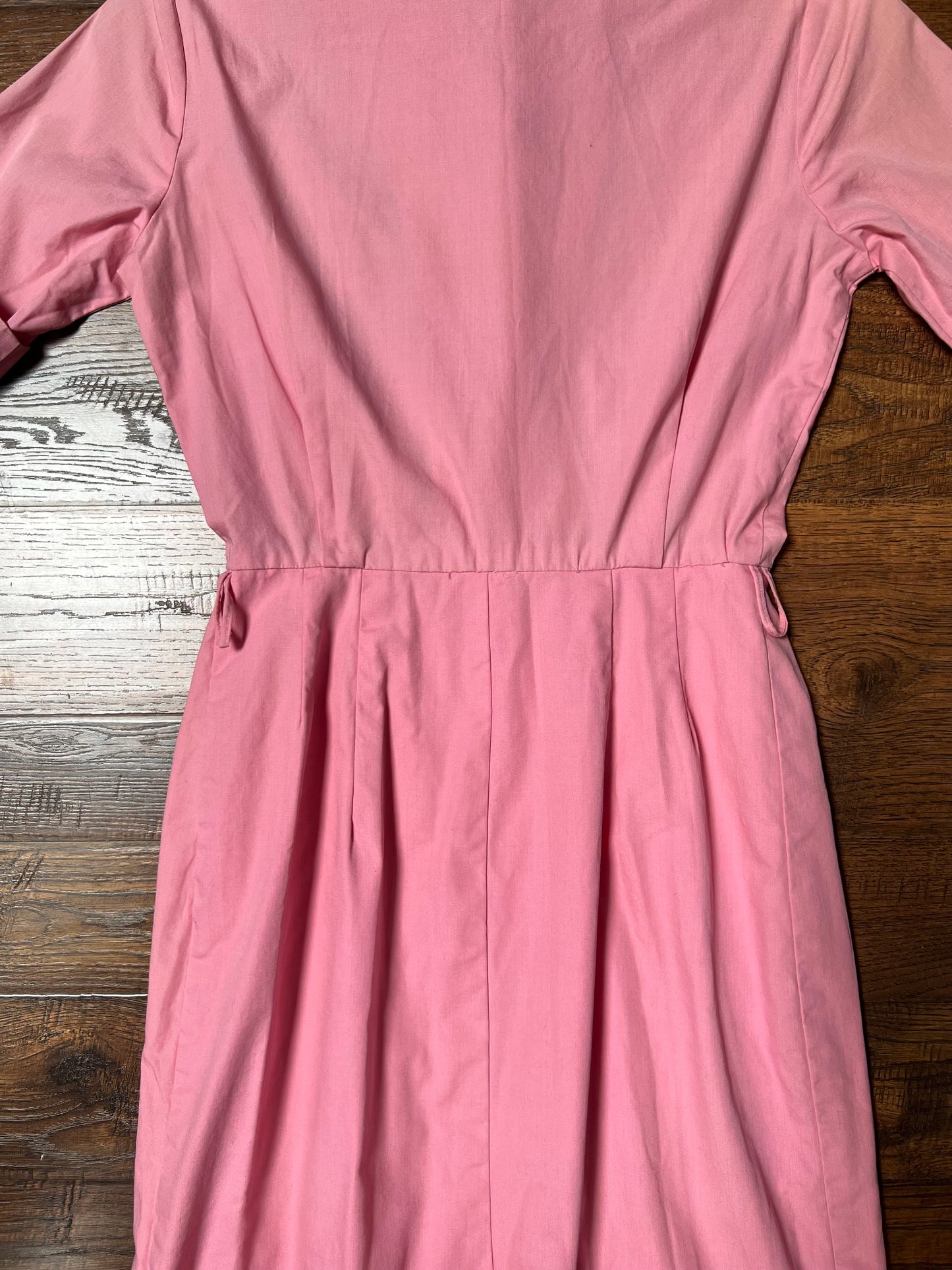 Vintage Clothing - Button Front Shirt Dress - Cotton Candy Pink - Small