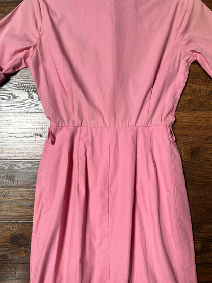 Vintage Clothing - Button Front Shirt Dress - Cotton Candy Pink - Small