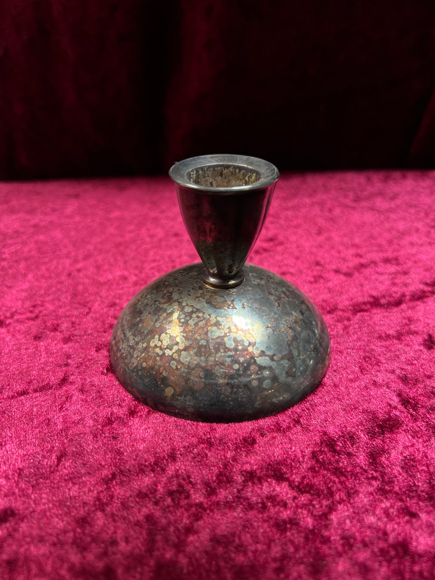 Vintage Silverplate Candlestick Holders - Domed Oneida Silversmith Trio