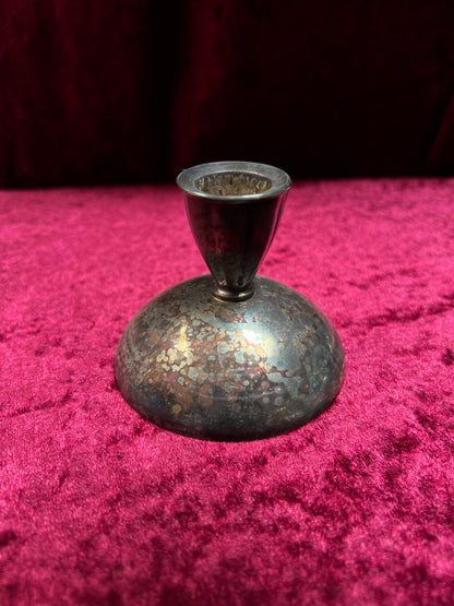 Vintage Silverplate Candlestick Holders - Domed Oneida Silversmith Trio