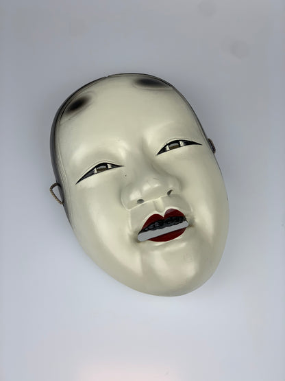 Vintage Japanese Ko-Omote Noh Theater Mask | Cast Iron