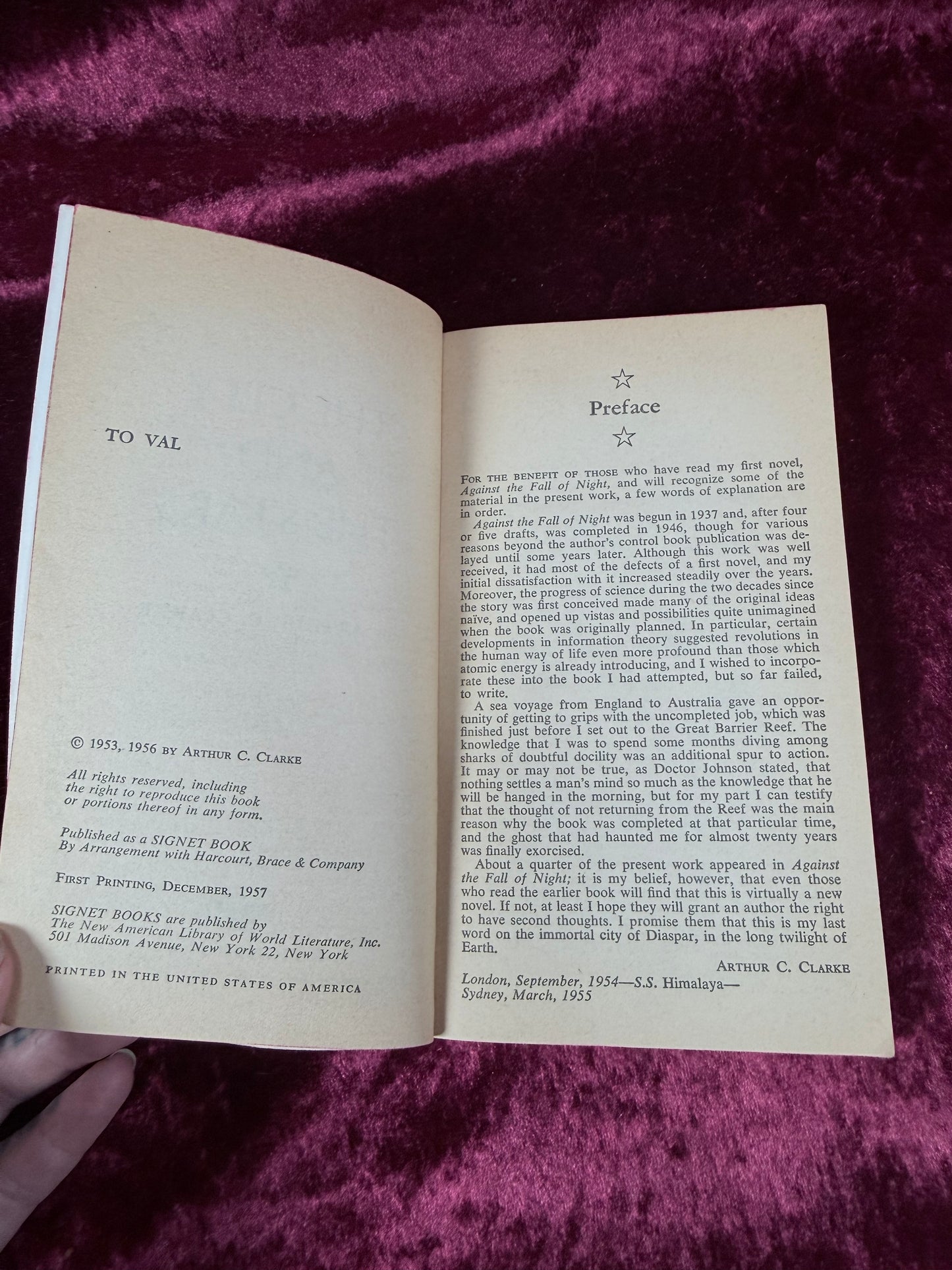 Vintage The City and the Stars by Arthur C. Clarke 1957 Signet Paperback First Printing