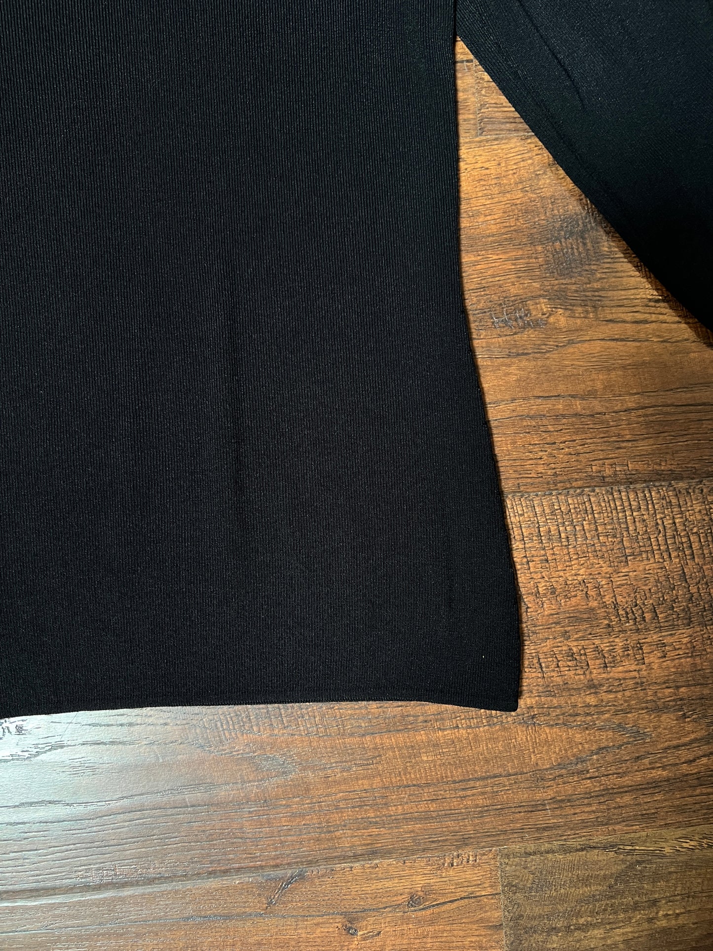 Vintage Cable & Gauge Knit Blouse - Black Ruffle Trim Wrap - Size Large