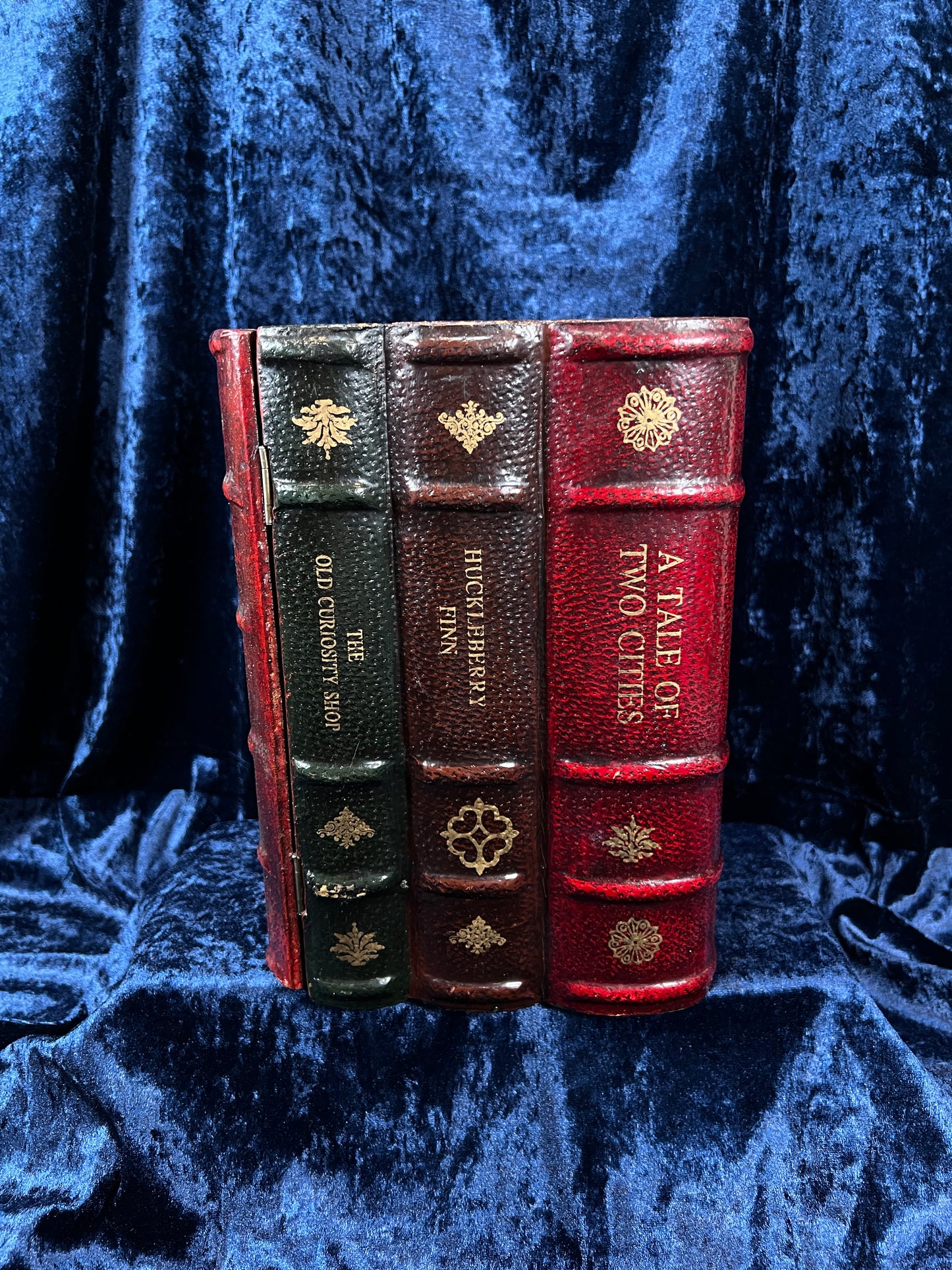 Vintage Faux Leather Book CD Storage Cabinet - Hidden Old Classics Library Blook Box