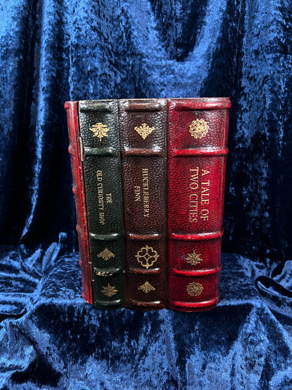 Vintage Faux Leather Book CD Storage Cabinet - Hidden Old Classics Library Blook Box