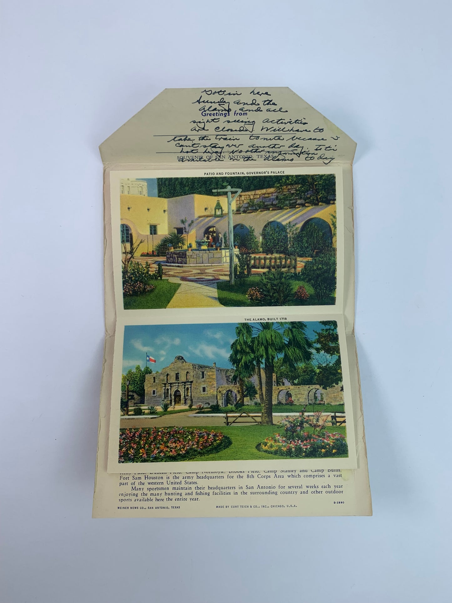 Vintage Ephemera - Souvenir Postcard Booklet - Landmarks - San Antonio, Texas