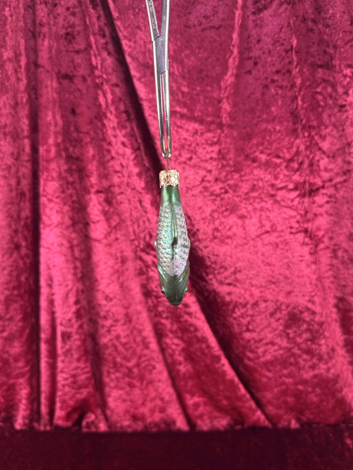 Vintage Christmas - HandblownGlass Ornament - Bass Fish - Inge Glas - Germany