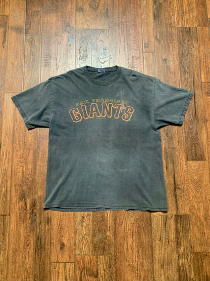 Vintage Hanes Beefy-T San Francisco Giants T-Shirt - Faded Gray - Large