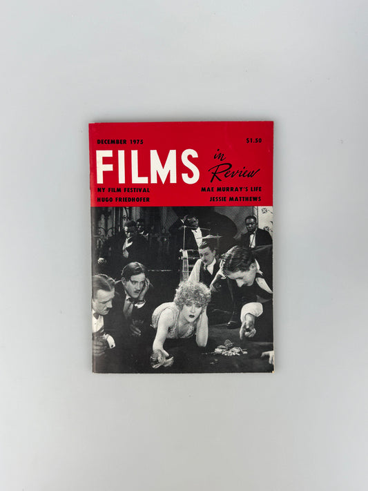 Films In Review Magazine - December 1975 - Mae Murray, Hugo Friedhoffer, NY Film Festival