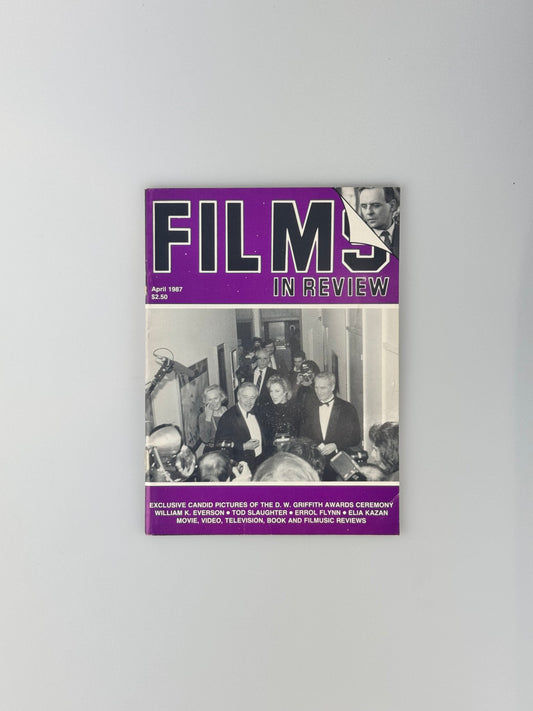 Films In Review Magazine - April 1987 - Tod Slaughter, Errol Flynn, Elia Kazan, Black Widow