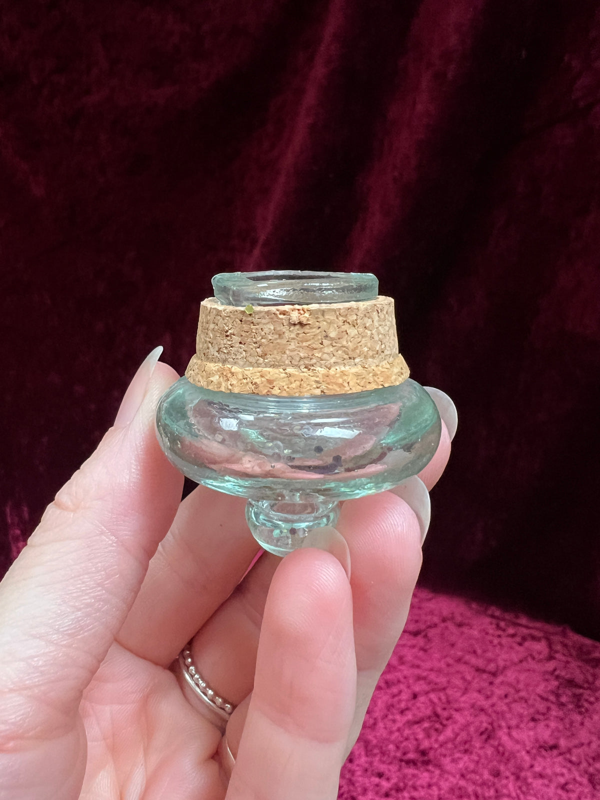 Vintage Kirks Folly Glass Follydust Bottle - Glitter Heart Jar Celestial Charms with Original Box