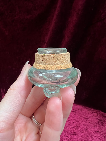 Vintage Kirks Folly Glass Follydust Bottle - Glitter Heart Jar Celestial Charms with Original Box