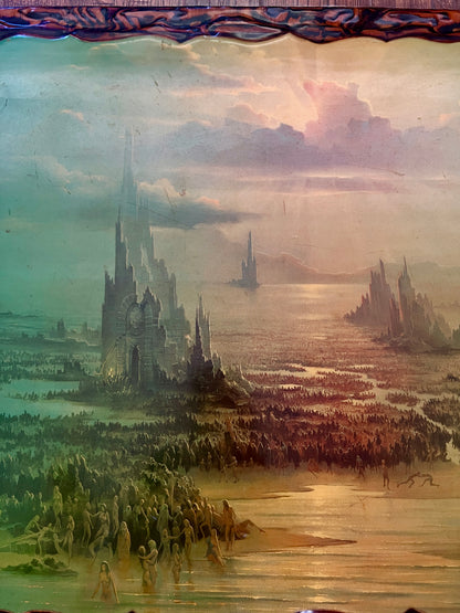 Vintage 1970s Lacquered Wood Wall Art – "Overpopulation" by John Pitre