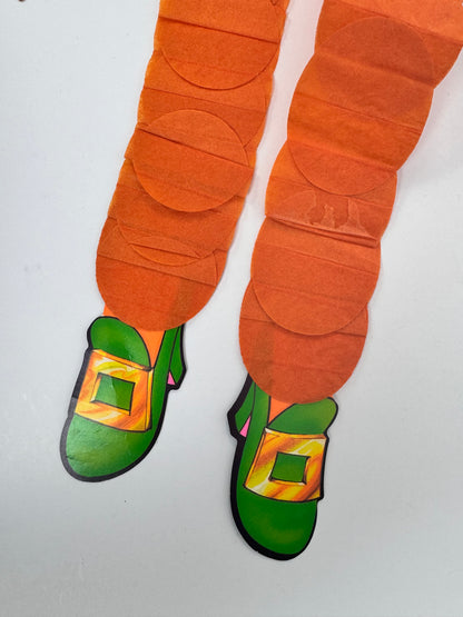 Vintage Halloween Decoration - Beistle 1990s Action Dancer Crepe Paper Die Cut - Witch