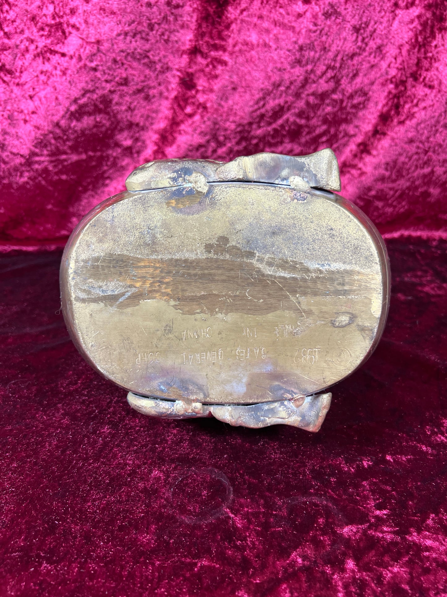 Vintage Brass Decor - Heavy Wood Stove Humidifier - Aged Brass Dragon - 1982 Gates General Corporation