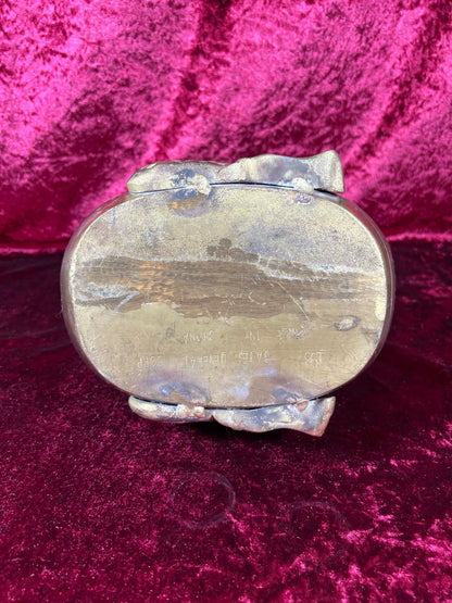 Vintage Brass Decor - Heavy Wood Stove Humidifier - Aged Brass Dragon - 1982 Gates General Corporation
