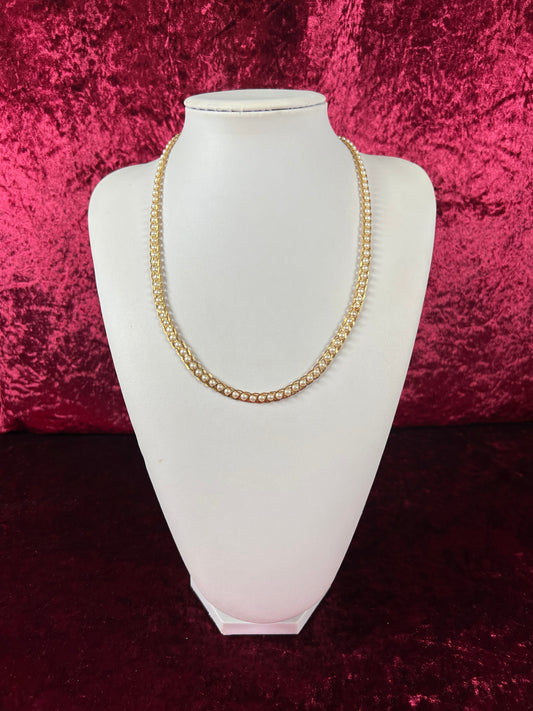 Vintage Jewelry - Necklace - Gold Tone - Braided Pearls - Napier