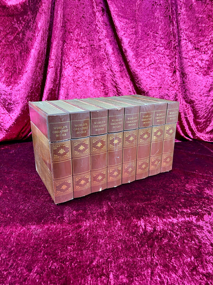 Vintage Barware - Mid Century Hidden Leather Bound Book Bar - World's Greatest Books - Japan