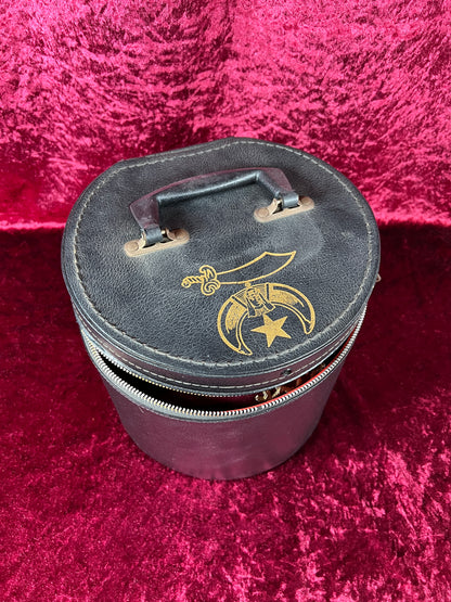 Vintage Oddities - Free Mason / Shriner Felt Fez with Hat Box - Wolf-Brown Inc.