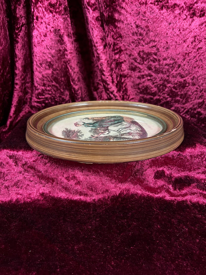 Vintage Oval Wood Framed Print - La Mode Illustrée Victorian Fashion Portrait