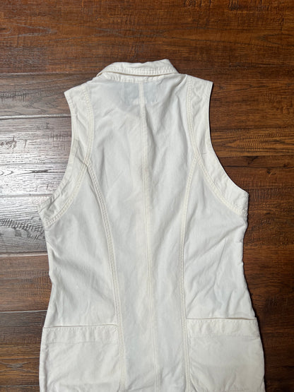 Vintage Clothing - Full Length Sleeveless Shirt Dress - Button Front - White - Medium - YES Clothing
