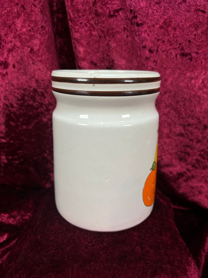Vintage Ceramic Canister Set - Nancy Lynn Anthropomorphic Fruit Kitchen Jars