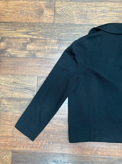 Vintage Clothing - Cropped Blazer - Black - Pure Wool - Medium - Hanro - Made In Switzerland