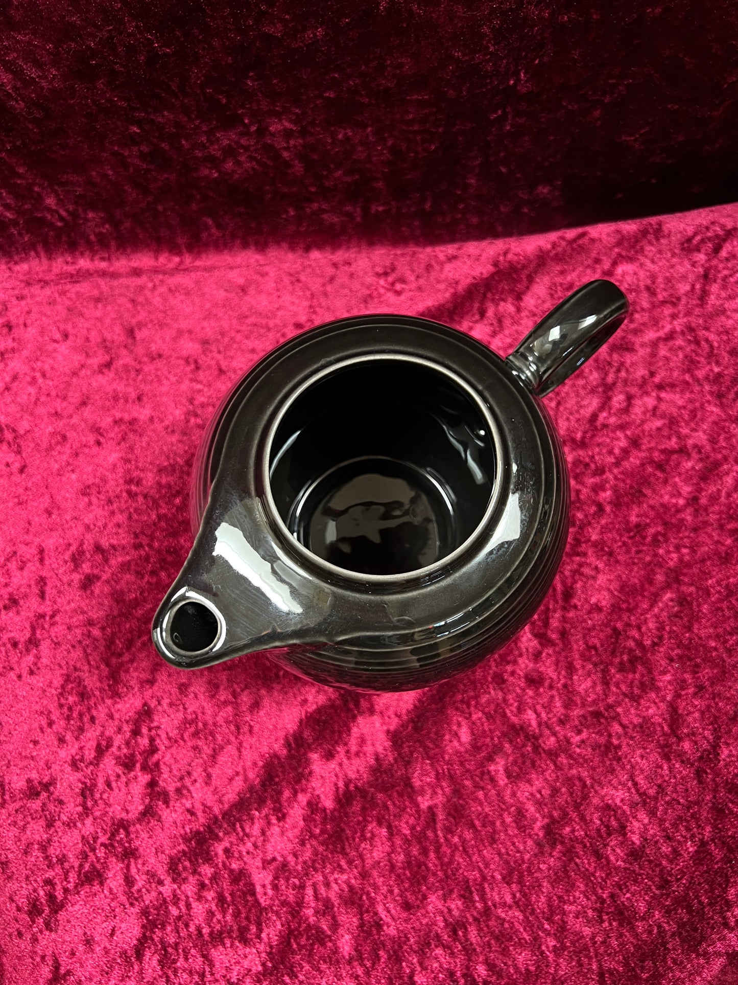 Vintage FIestaware Ceramic Teapot - Homer Laughlin Black 44 Oz Serving Pot