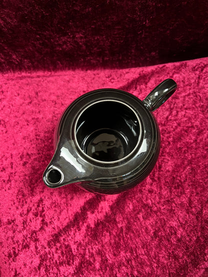 Vintage FIestaware Ceramic Teapot - Homer Laughlin Black 44 Oz Serving Pot