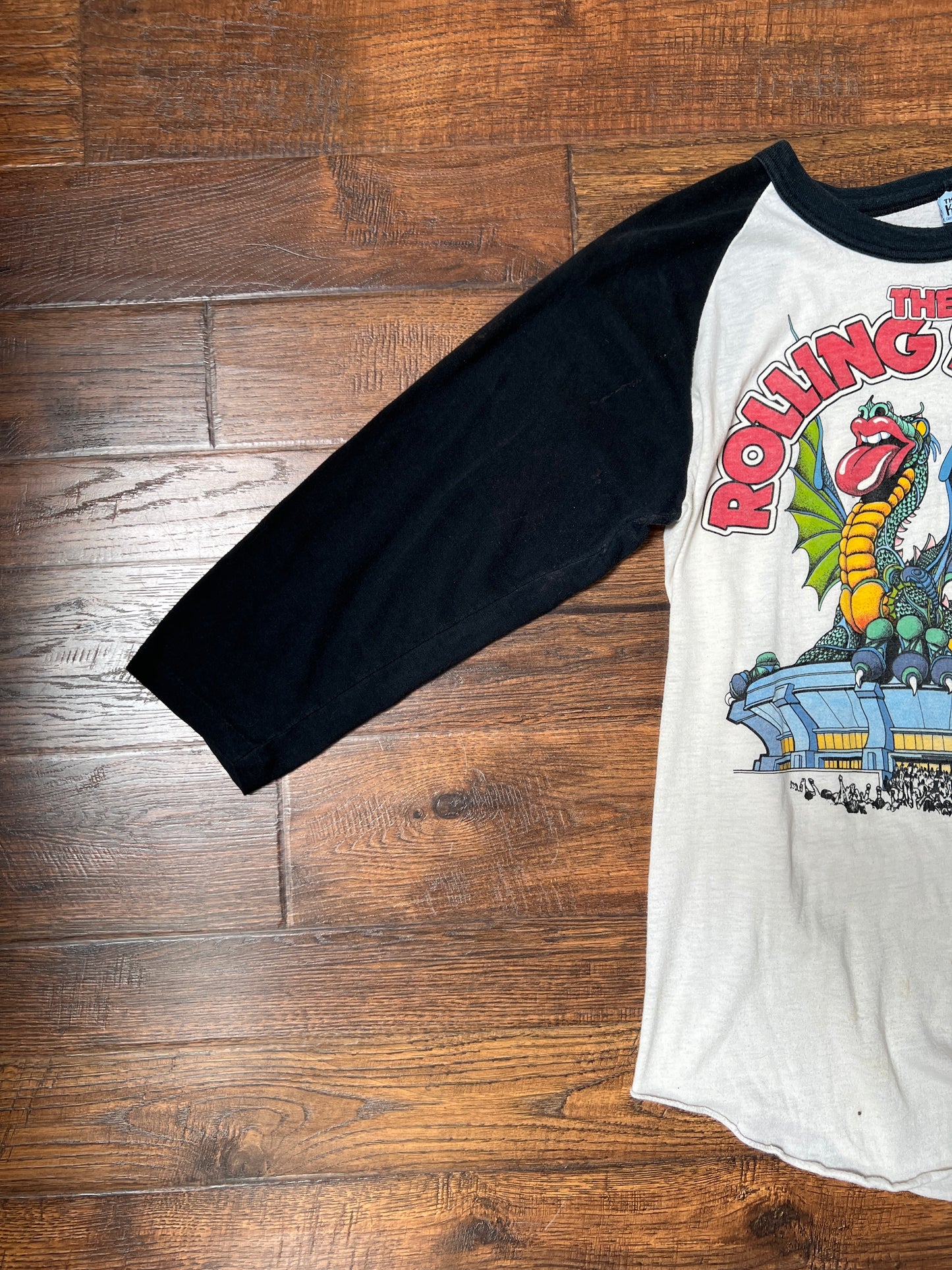 Vintage Clothing - Raglan Baseball 3/4 Sleeve Shirt - The Rolling Stones 1981 Tour - The Knits - Large
