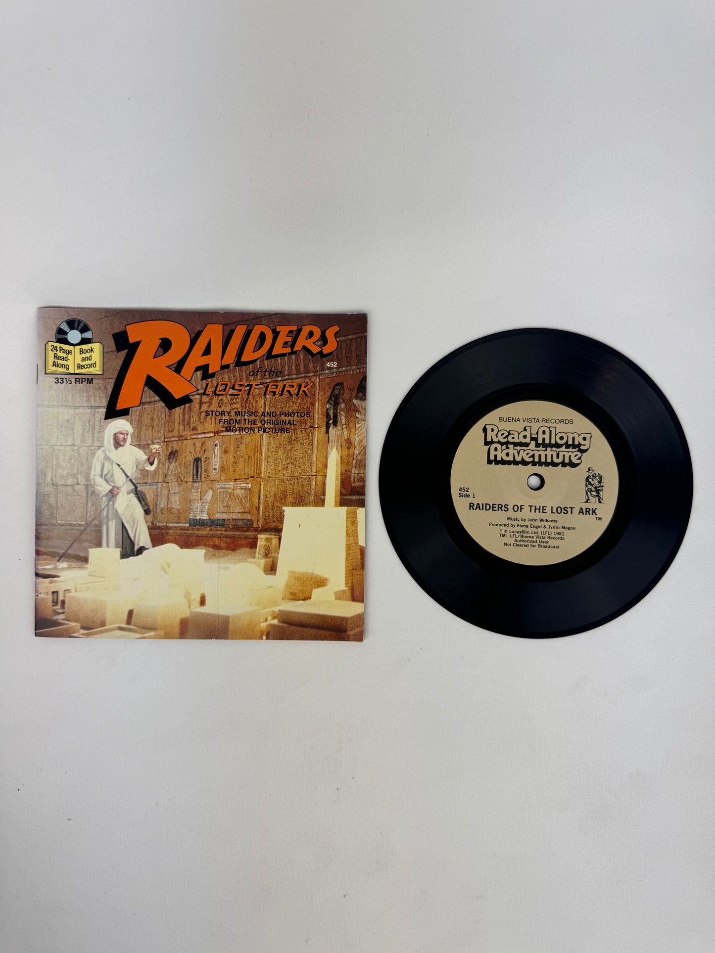 Vintage 7” Vinyl Book & Record - Raiders of the Lost Ark - 1981