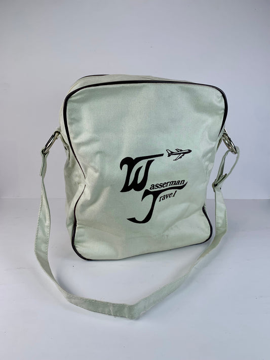 Vintage Purse - Footed Canvas Shoulder Bag - Wasserman Travel Agency - Vacaville, CA