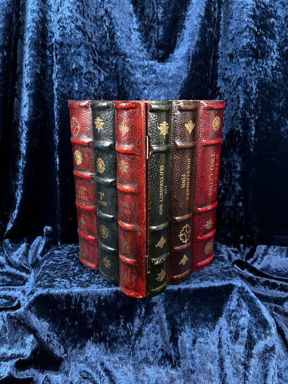 Vintage Faux Leather Book CD Storage Cabinet - Hidden Old Classics Library Blook Box