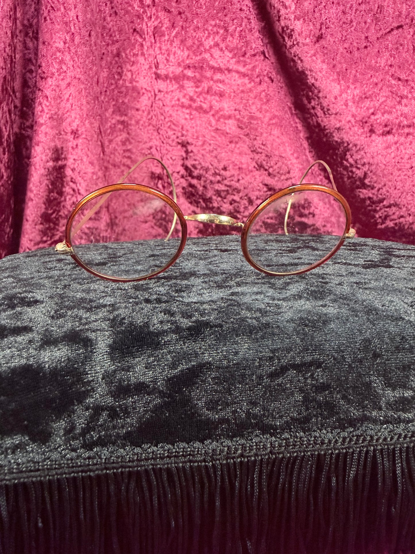 Antique Windsor Celluloid Pince-Nez Eyeglasses – Round Spectacles with Jenkel-Davidson Case