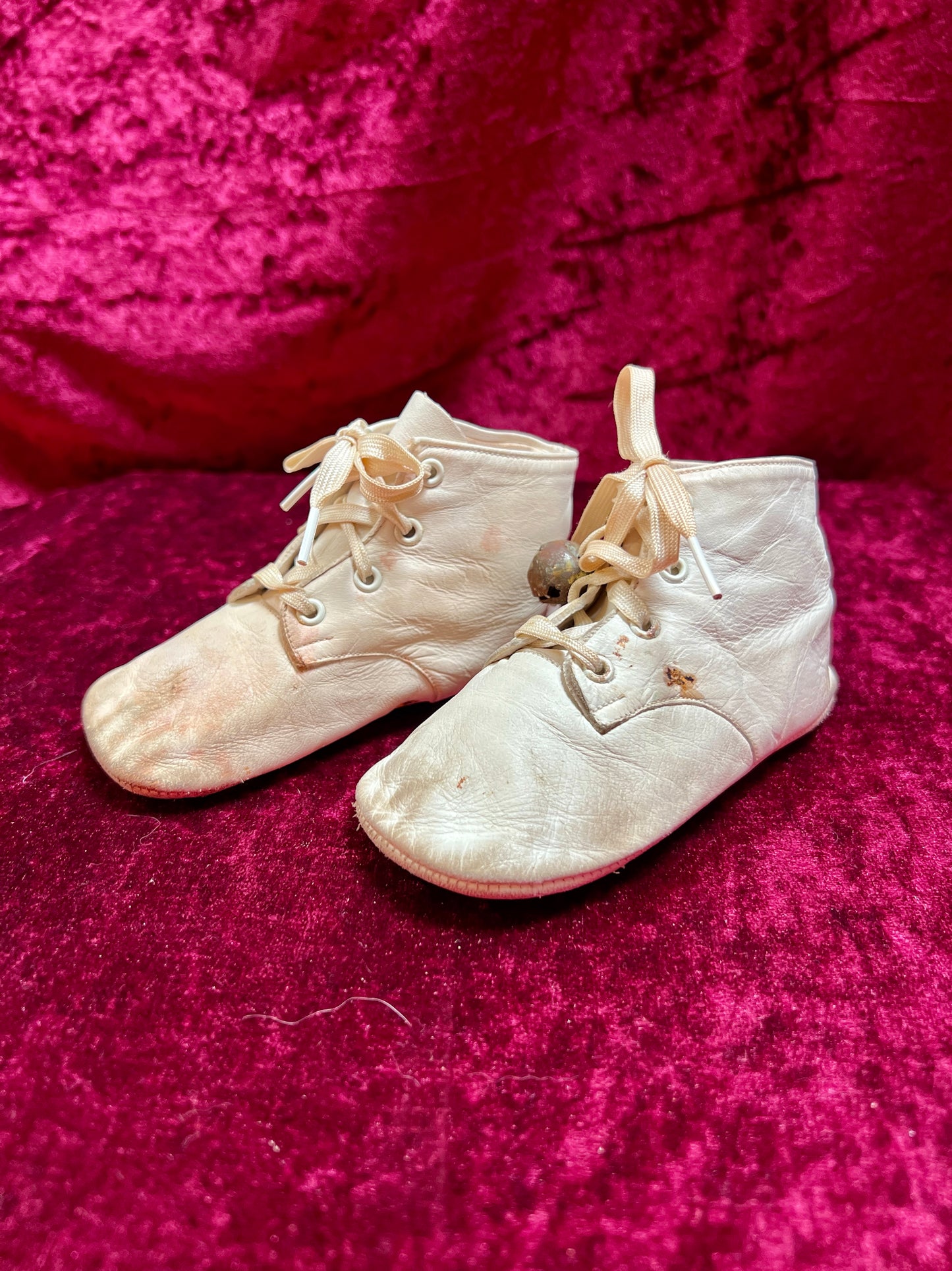Vintage Haunted "Mrs. Day's Ideal" Baby Shoes - White - Made in USA