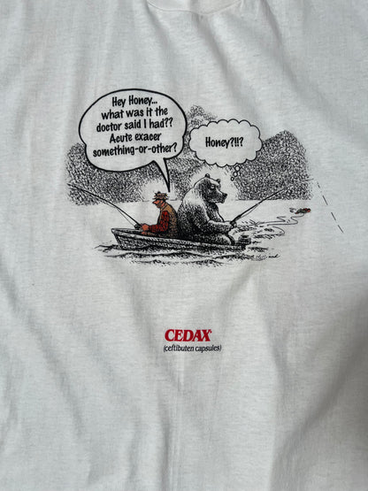 Vintage Clothing - Advertisement T-Shirt - Bear Cartoon - CEDAX Medication - Fruit Of The Loom - X-Large