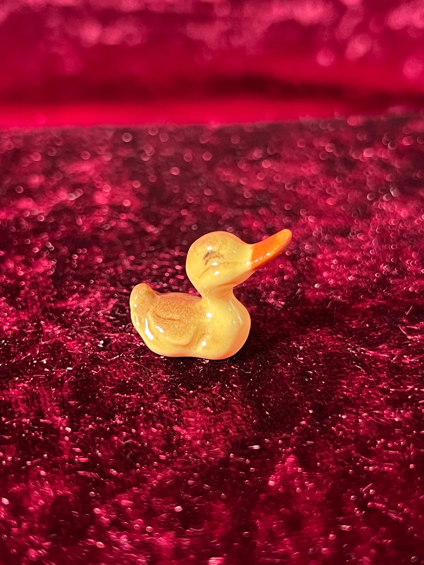 Vintage Figurine - Porcelain Miniature - Tiny Yellow Duck