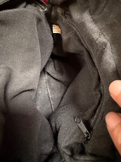 Vintage Accessories - Black Faux Leather Shoulder Bag with Gold Details