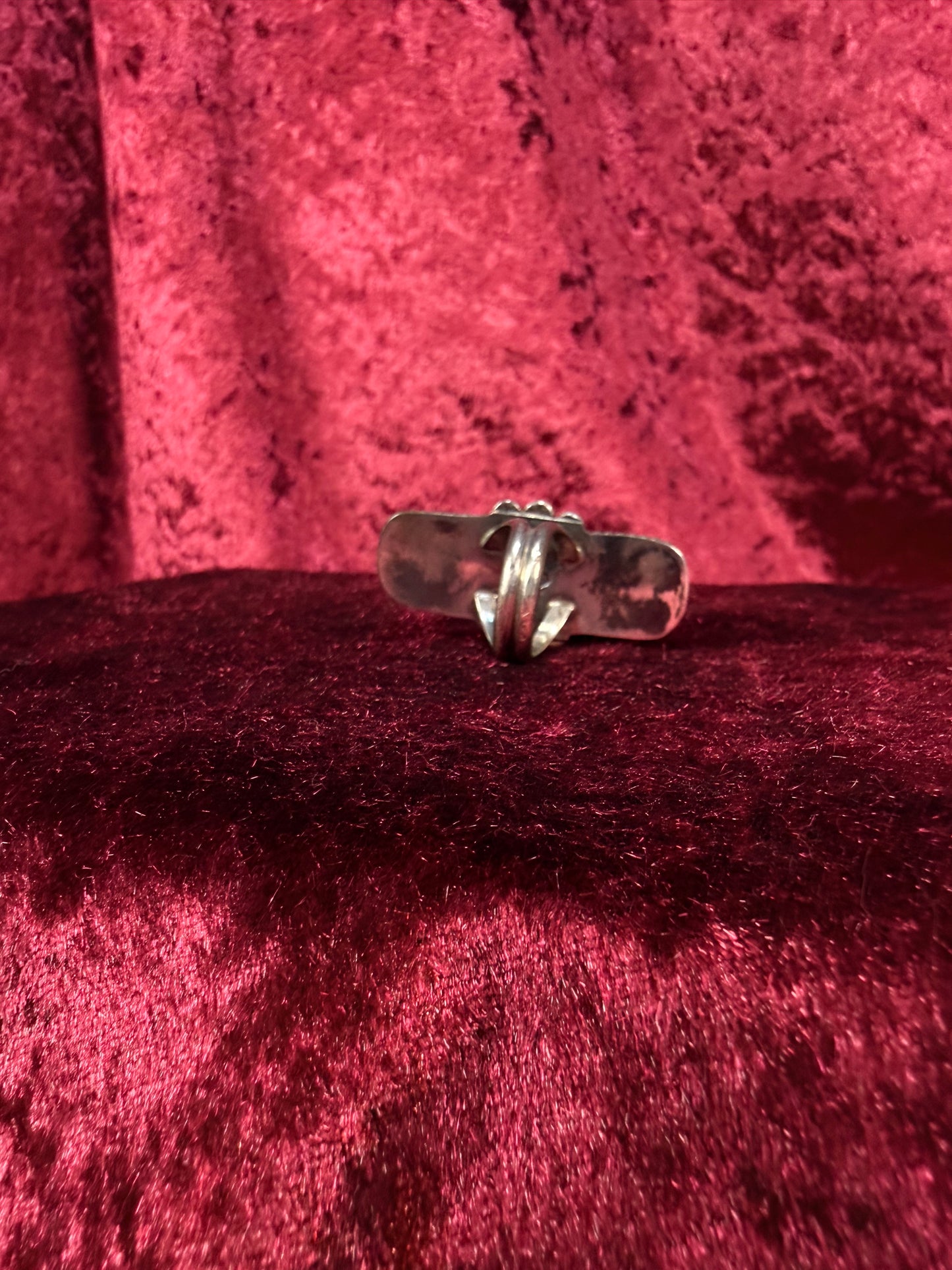 Vintage Sterling Silver Ring – Turquoise and Mother of Pearl Inlay Statement - Size 6