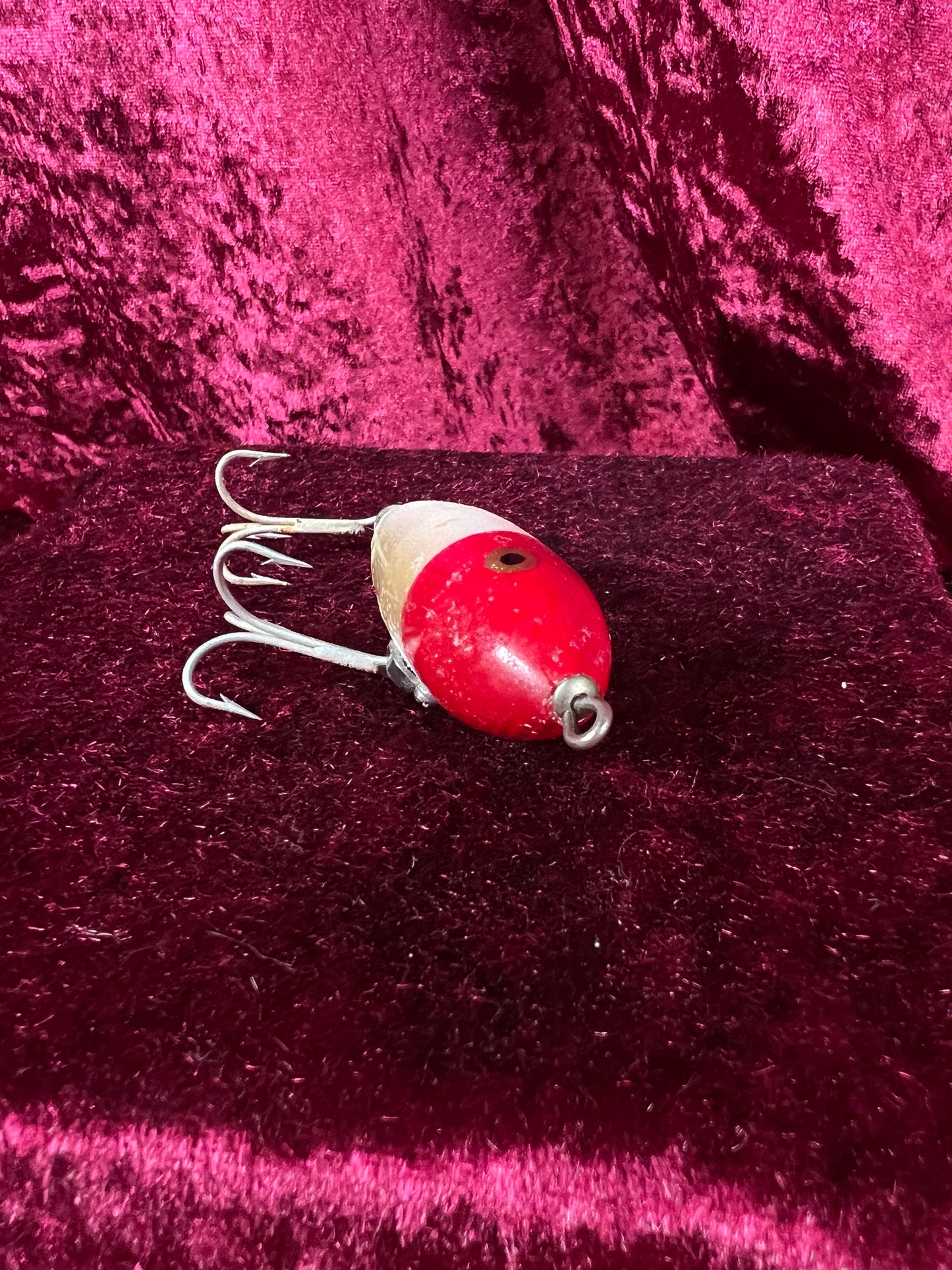 Vintage Heddon Plastic Fishing Lure - Baby Zara Red Head with Original Box