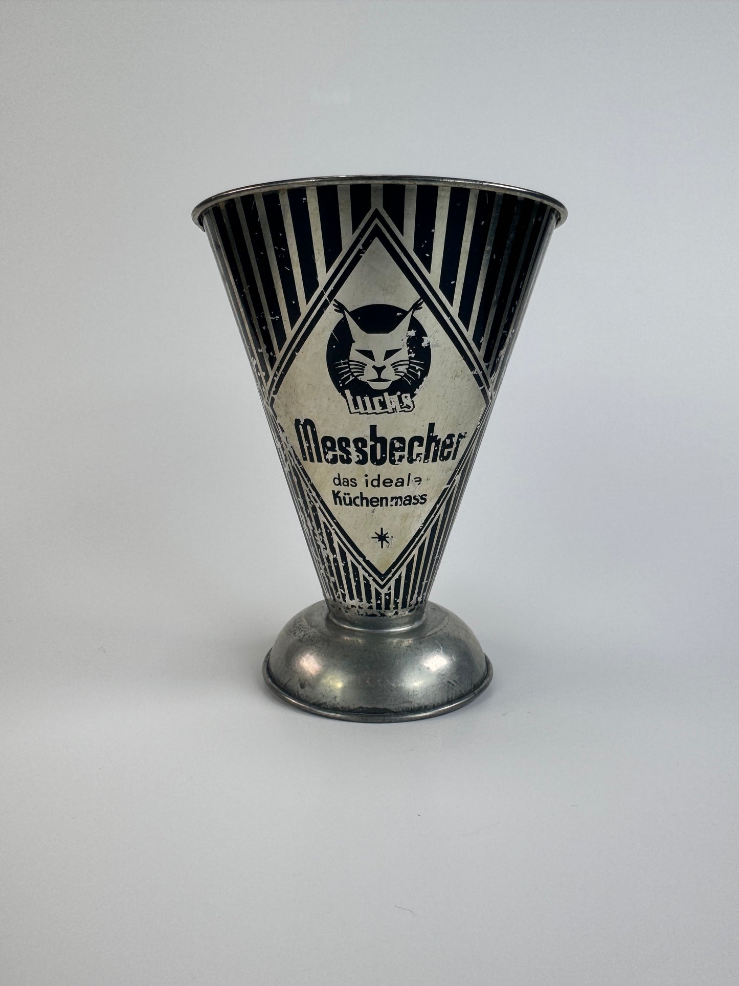 Vintage CAT Luchs Messbecher Dry Baking Measuring Cone - 1960s German Metal Cup