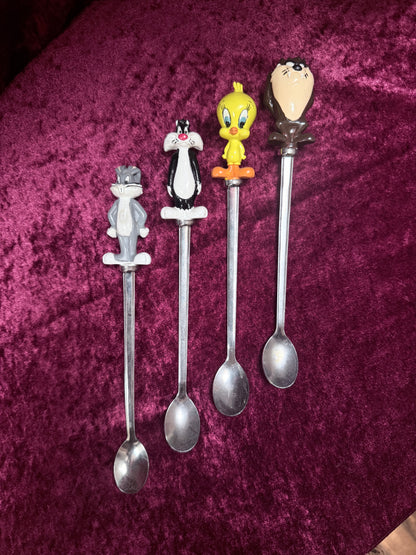 Vintage Looney Tunes Metal Spoons – Character Figural Handles, Set of 4
